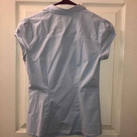 Girls Old Navy Light Blue Uniform Shirt - Picture 2 of 4